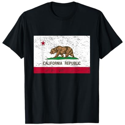 Vintage Retro USA Kalifornien Flagge California T-Shirt