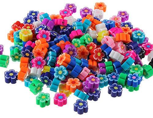 MOXIOU NT 100pcs / lot Bijoux DIY Bijoux polymère Perles d'argile Portes de Fleurs Mélangez Bracelet Couleur Accessoire Tranches Bijoux Fabrication de Bijoux D1101