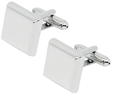 Jonwo Quadrat Glänzend Gold Silber Schwarz Manschettenknöpfe für Herren In Geschenkbox Männer Manschettenknopf Men Cufflinks Hochzeit Hemd Party Geburtstag Jubiläum Kleid (Silber)