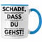 Trendation - Schade Dass Du Gehst Jobwechsel Tasse Geschenk Kollegin Kollege Lustig Abschiedsgeschenk Sprüche Abschied Neuer Job Kaffeetasse (Blau)