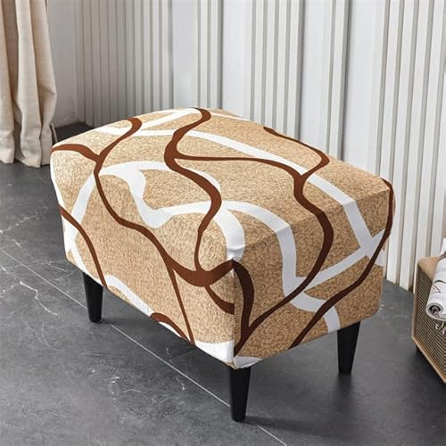 Bezug für Ohrensessel mit Blumenmuster, Stretch-Spandex-Sesselbezüge, nordische, abnehmbare Relax-Sofa-Schonbezüge mit Sitzkissenbezügen – B4 Hockerbezug