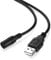 conecto, Hollow Plug Adapter, Low Voltage Charging Cable, 2.5 mm Hollow Socket to USB Type A Male, 60 cm, Black