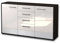 Lqliving Sideboard Donatella, Korpus in anthrazit matt, Front im Hochglanz-Design Weiß (136x79x35cm), inkl. Metall Griffen, Made in Germany