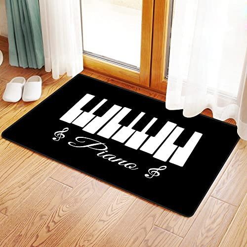 EMMCRAZ BadezimmerteppicheTaste Piano Jazz Keyboard Noten Musik Pop Badezimmer-Dekor-Fußmatten Teppiche für Dusche, Badewanne, Toilette
