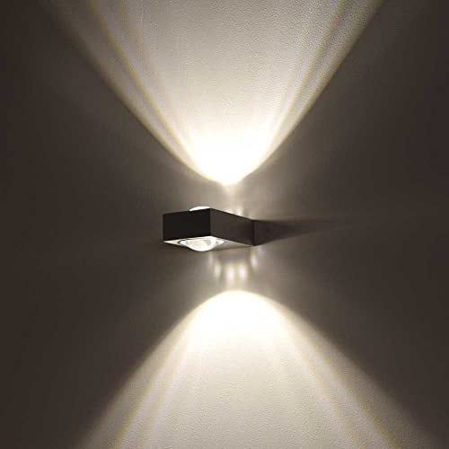 s.luce Beam X moderne Wandleuchte Up & Down eckig Wandlampe Flurlampe Flurleuchte, Farbe:Schwarz