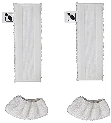 POFET Microfibre Cloth Cover Pads Set Washable Compatible for Karcher Easyfix SC2 SC3 SC4 Steam Cleaner 2 Floor Nozzles+2 Hand Nozzles