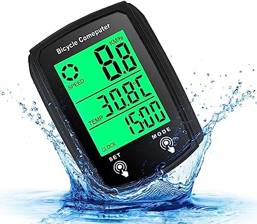 Fiotha Fahrradcomputer Digital, 19 Funktions Wasserdicht Fahrradtacho, LCD Automatisches Kabelgebundene Kilometerzähler Fahrrad, Hintergrundbeleuchtung Radcomputer für Radsport Realtime Speed Track