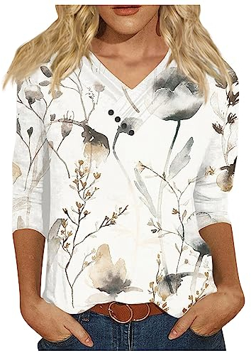 Damen Bluse Elegant V-Ausschnitt Hemden Langarm Casual