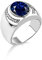 BySilverStone Jewelry Blauer Saphirring Aus Sterlingsilber Für Herren Und Zirkonia, Einzigartiger Eleganter Herrenring Mit Blauem Edelstein, Breiter Bandring, Saphir-Herrenring