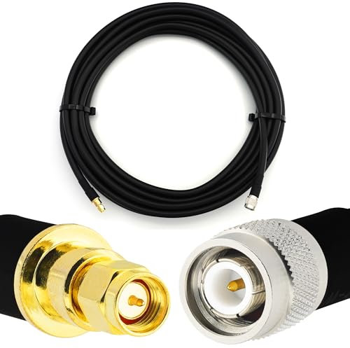 RANGEFUL 20m TNC mâle vers SMA mâle câble coaxial — HF400 Flexible 50 Ohm Câble d'extension (équivalent LMR400 UF UltraFlex) — for RF Antenne/HAM Radio/CB/Wireless