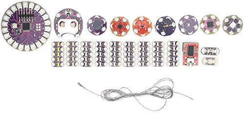 Lilypad Kit Electrónico de Costura, Material PCB, Conexión con Hilo de Coser Conductor, Aprendizaje de Circuitos Básicos, LED, Botones, Interruptores, Circuitos Reactivos de Luz
