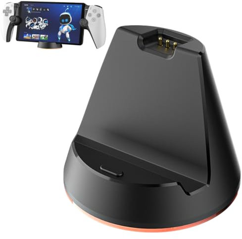 Miimall Charging Stand Compatible with PlayStation Portal, Portable Charging Dock Station for PlayStation Portal Gamings Handheld Console, Black