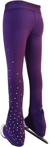 LIUHUO Pantaloni da Pattinaggio su Ghiaccio per Ragazze, Traspiranti, Leggings da Donna, con Elastico in Vita, Comodi, Viola, M
