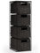 EHC Drawers Storage Unit Baskets, 4 Drawer Wicker Hand-Woven Storage boxes Shelves, Slimline Ideal For Organising Home or Office - Black
