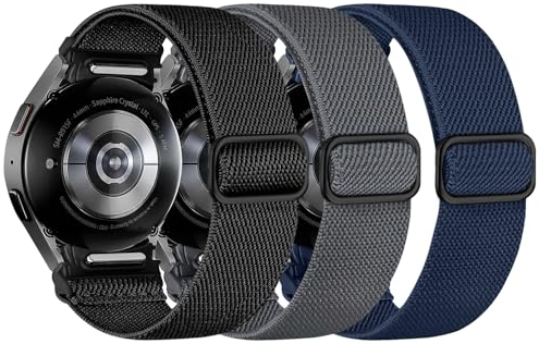 Chinbersky 3 Stück Nylon Armbänd Kompatibel mit Samsung Galaxy Watch 7/6/5/4/FE Armband 40mm 44mm/Galaxy Watch5 Pro Armband/Watch 6 4 Classic 43mm 47mm 42mm 46mm, Ein Klick Sport Elastische Ersatzband