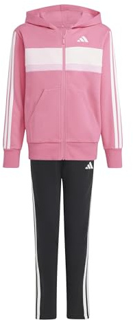 adidas Seasonal Essentials Tiberio 3 Stripes Fleece Tracksuit TUTA Unisex - Bambini e ragazzi