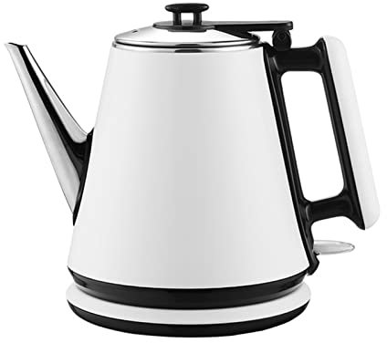 YOWGBVWC Rapid Boil Electric Kettle with Automatic Power Off, Rotational Base, and Cold Touch Handle - 1L, 1350W, White/Black