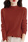 Cashmere Jumpers Ladies Women's Semi Turtleneck Sweater Long Sleeve Solid Color Pullover with A Base Shirt Autumn and Winter Warm Loose Sweater Jumpers for Women UK Red