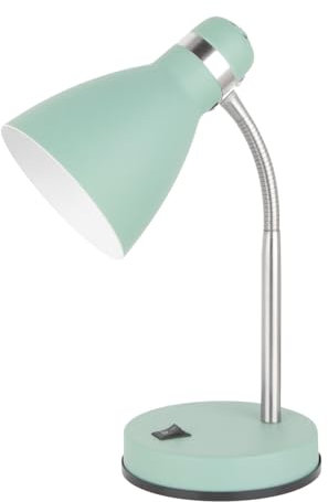LED Universum Tischleuchte Jasmin für LED E27 Leuchtmittel max. 40W (nicht enthalten) Leselampe Kinderzimmerlampe Schreibtischlampe Metall 1,5m Anschlusskabel verstellbar (Mint Grün, 1 Stück)