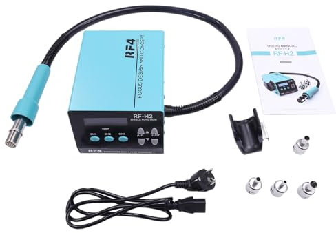 RF-H2 1000 W rapida dissaldatura, strumento ad aria calda, stazione di saldatura, stazione di ritrattamento digitale intelligente BGA per chip PCB, spina UE