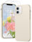 PuyaTeya 3 in 1 Hülle für iPhone 12/12 pro, mit 2 Stück 9H Panzerglas Premium Liquid Silikon Hülle, mit 4-Layer stoßfeste abriebfestes, Soft Mikrofaserfutter für iPhone 12/12 pro (Beige)