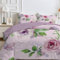 Couette 4 Saisons 240x260 cm Violet Clair - Imprimée Roses Florales pour Lit 2 Personnes, Réversible, Lavable en Machine, Légère 200GSM avec 2 Taies d'Oreiller