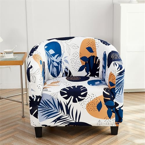 Hearda Housse Fauteuil 1 Place, Estampes Modernes Extensible Housse Fauteuil, Housse Fauteuil Club, Housse Fauteuil Cabriolet, Lavable Housse de Canapé, Protecteur de Tub Chair (Feuilles)