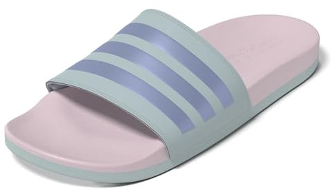 adidas Adilette Comfort Slides Damen Rutsche, Halo Blue Blue Spark Met Clear Pink, 42 EU