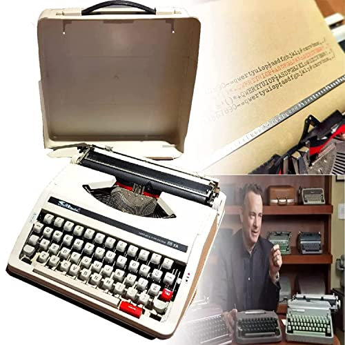 LYFDPN Vintage Klassische Retro-alte Schreibmaschine für Schriftsteller, traditionelle tragbare manuelle Schreibmaschine mit Doppelspule, schwarz-rotem Band (B)
