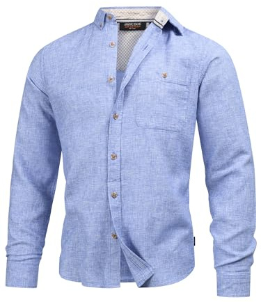 Indicode Herren INNiell Hemd mit Brusttasche und Button-Down-Kragen | Herrenhemd Männerhemd Palace Blue, XXL