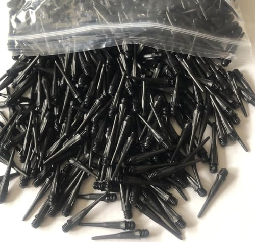500 Dartspitzen JCS Profi Dart Spitzen Schwarz 2 BA Konisch Verstärkte Soft Tips