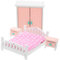 Ciieeo Muebles para Sala De Muñecas 1:12 Dormitorio Completo con Cama Silla Banco Decoración Miniatura