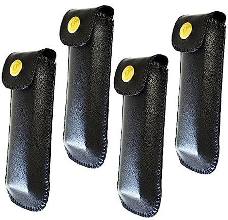 Mundharmonika Tasche aus Kunstleder, 4 Stück, Schwarz für Unterwegs | Pu Material, Kratzfest und Stoßfest, Leicht und Strapazierfähig, für Reise und Outdoor Zufällige Farbe