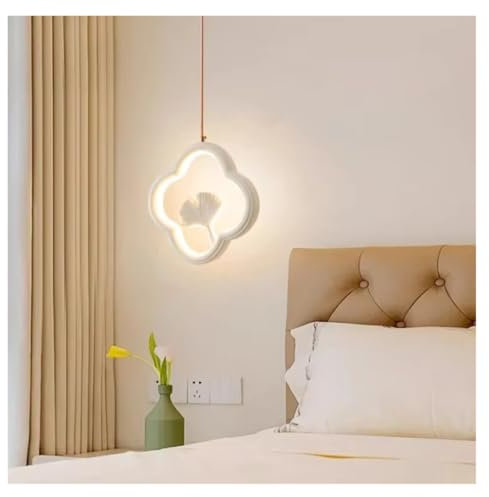 QAZXDRFG Lampadari a Forma di Fiore Bianco e Rosa, Lampada da Camera da Letto a LED, lampadario a Forma di Petalo Portafortuna, lampadario da Comodino, Lampada a Sospensione a soffitto