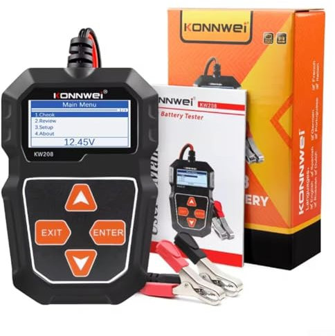 Battery Tester for 6V 12V, KONNWEI KW208 with Intelligent Chip for High Testing and Reporting
