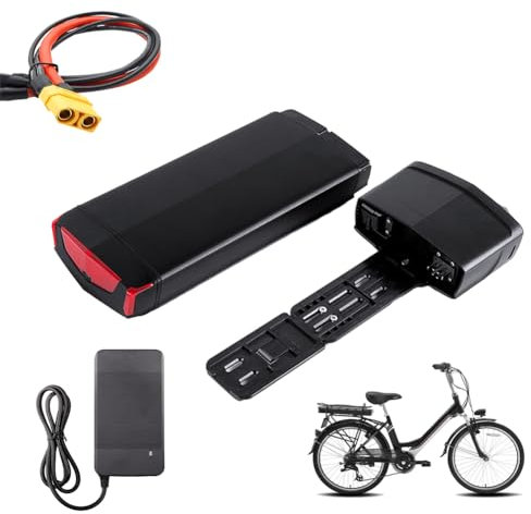 HJGHY 36 Volt 48 Volt Rear Rack E-Bike Lithium Battery 36V 48V 10.4Ah 13Ah 15Ah 17Ah Electric Bike Lithium Battery Pack with Charger BMS Protection for Mountain Bike Motor,XT60,36V 13Ah