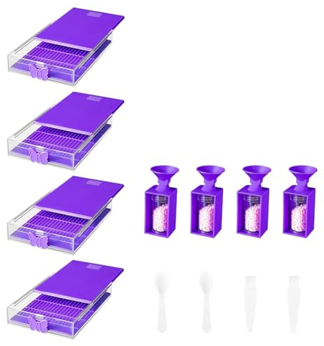 Koolenry 12-Pack Trabricks Stackable Diamond Art Trays with Lids, Diamond-Painting Art Kits for Adult for DIY Art Craft B