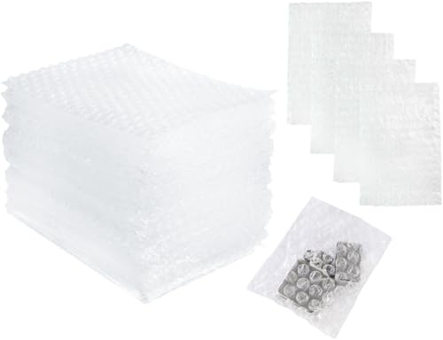 50 Stück Luftpolsterbeutel, Verpackungsgröße 10 x 8 cm, Luftpolsterfolie zum Schutz von Gegenständen und Sendungen, 8 x 10 cm, gepolsterte Schutzbeutel zum Verpacken