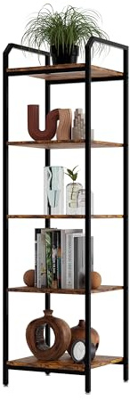 Lenmar, Regal, BS 5 40 Bücherregal, Standregal, Aufbewahrungsregal mit 5 Ebenen, Industriedesign, für Wohnzimmer, Büro, Arbeitszimmer und Flur, Stahlrahmen, 152 x 40 x 30 cm (152 x 40 x 30 cm)