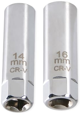 2pcs 16mm/14mm Sparks Plugs Socket with High Torques Transfer for Car Engines Other Tight Space Applications Steel Socket