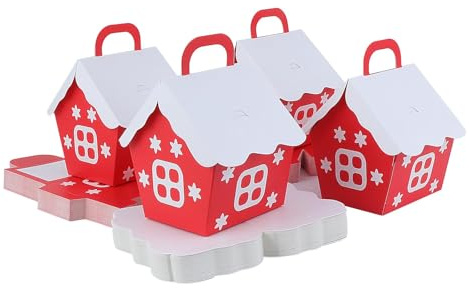 50 Schachteln, Hausform, Papier-Süßigkeiten-Boxen für Partygeschenke, Weihnachtsdekorationen, Adventskalender zum Selbermachen