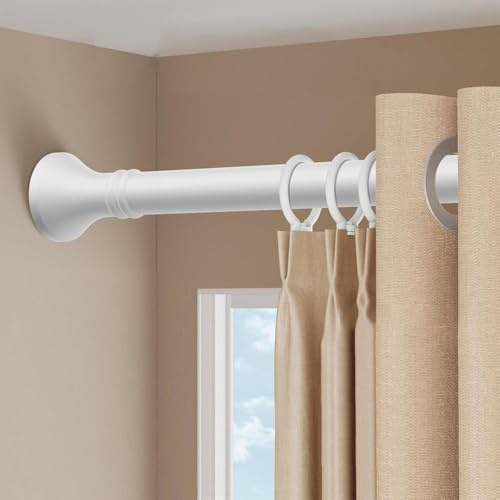 CVFOMBN Teleskopstange Zum Klemmen 3m 4m 5m Gardinenstange Ohne Bohren Duschvorhangstange Vorhangstange Ohne Bohren Verstellbare Teleskopstange Stange Zum Klemmen,Weiß,360×450cm