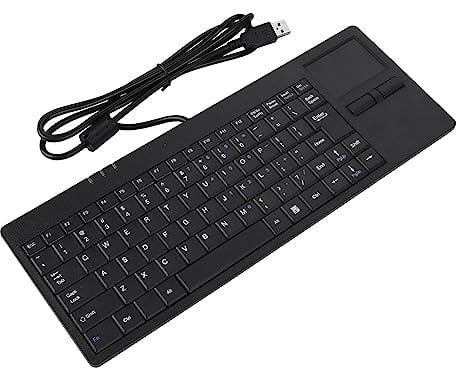 TOPINCN Clavier Ultra Fin à 86 Touches avec pavé Tactile, Clavier de Bureau USB Filaire pour Le Travail, Le Bureau et la Maison