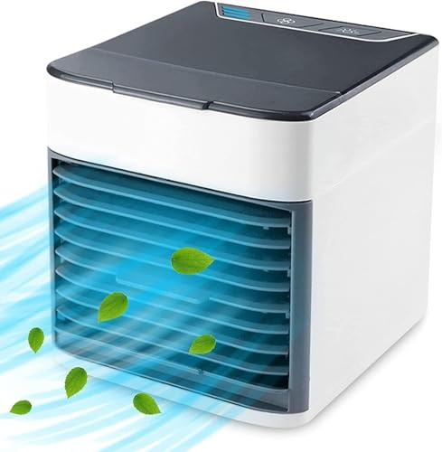Portable Air Conditioner, Fans & Cooling Air Cooler 3 in 1 Desk Fan Bladeless Cooling Fan Ultra-Powerful Air Conditioning Unit with Humidifier Mini Fan for Indoor Bedroom Office Desktop (Type 1)