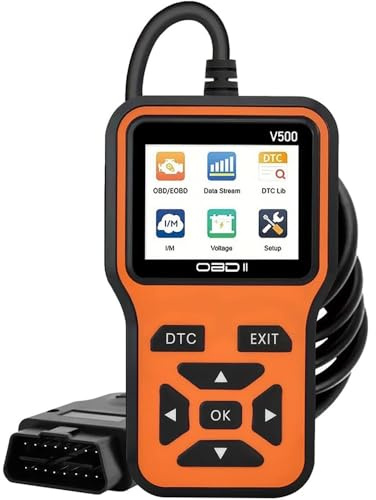 lxlfc OBD2 Diagnosegerät Auto für Dodge Ram 1500/2500/3500, OBD Auto Diagnose, Auto OBD2 Scanner Codeleser mit Vollständigen OBDII Funktionen, KFZ Auslesegerät,Orange