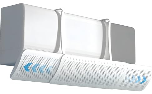 Deflector para aire acondicionado universal ajustable (56-90 cm), cortavientos para aire acondicionado anticondensación con ajuste de 180°, instalación fácil sin agujeros, para invierno y verano, casa
