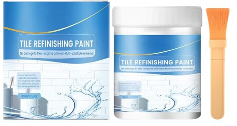 Kawiithn Vernice per Rinnovare Piastrelle e Vasca da Bagno 300g, Kit Resina Smalto per Restauro Ceramica e Doccia, Vernice Impermeabile Antimacchia Professionale con Pennello, Bianco