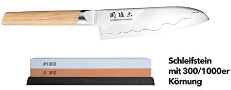 KAI Messer Set - Santoku 16.5 cm + Schleifstein 300-1000