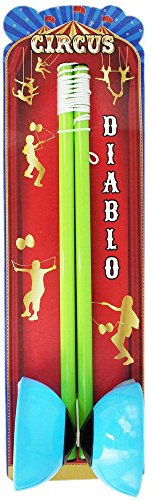 KandyToys Diabolo Jonglierspielzeug Spielset | Indoor Outdoor Zirkus Diabolo Set für Kinder | 2 verschiedene Farben | Kinderspielzeug