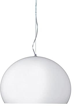 Kartell Small FL/Y Lampada da Soffitto, Bianco Opaco, Diametro 38cm